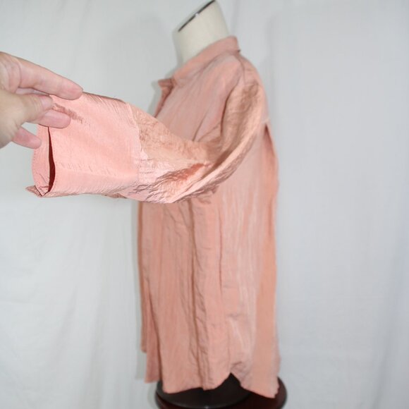 House Of Harlow 1960 Long Sleeve Button Down Shirt In Pale Peach Size M - Picture 5 of 12
